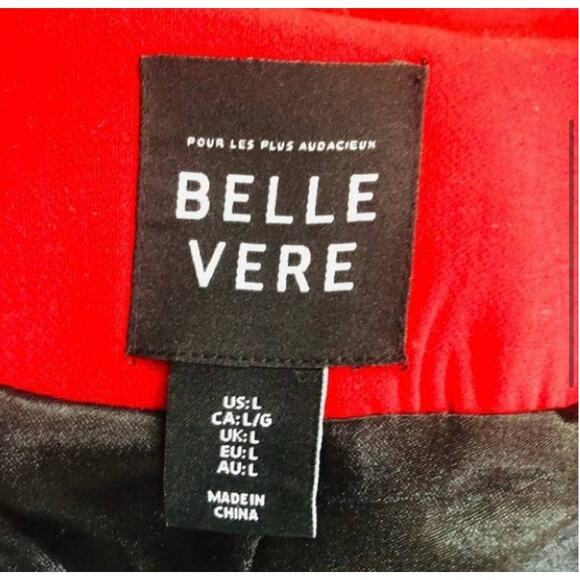 Belle Vere Red Ruffle Sleeve Zipper Jacket Large - Picture 4 of 4